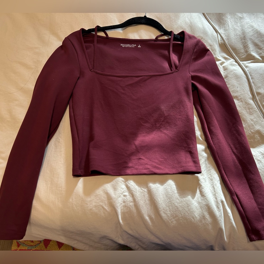 Maroon long sleeve top